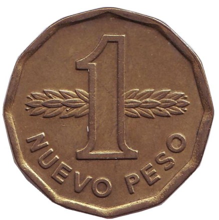 Монета 1 новый песо. 1978 год, Уругвай. Хосе Артигас. Монета 1 новый песо. 1978 год, Уругвай. Хосе Артигас.