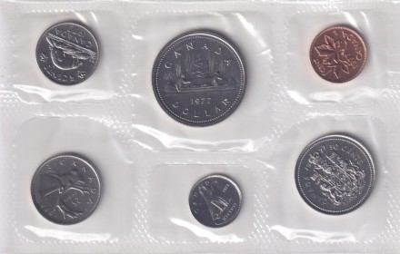 Банковский набор монет Канады. (6 шт), 1977 год.