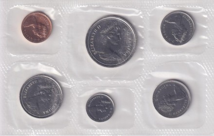 Банковский набор монет Канады. (6 шт), 1977 год.
