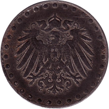 Монета 10 пфеннигов. 1922 год (Е), Германская империя. (Железо). Монета 10 пфеннигов. 1922 год (Е), Германская империя. (Железо).
