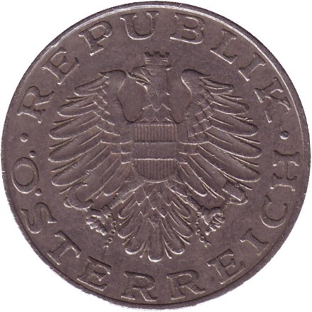 Монета 10 шиллингов. 1975 год, Австрия. Женщина из Вахау. Монета 10 шиллингов. 1975 год, Австрия. Женщина из Вахау.