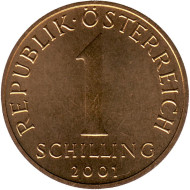 Монета 1 шиллинг. 2001 год, Австрия. Эдельвейс. Монета 1 шиллинг. 2001 год, Австрия. Эдельвейс.