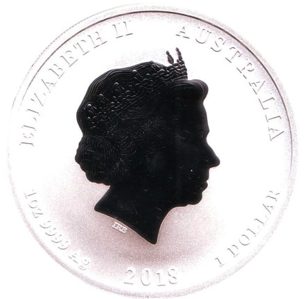 Монета 1 доллар. 2018 год, Австралия. Год собаки. Китайский гороскоп.