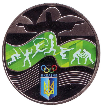 Монета 2 гривны. 2016 год, Украина. Игры XXXI Олимпиады в Рио-де-Жанейро (Бразилия).