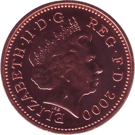 Монета 1 пенни. 2000 год, Великобритания. BU. Монета 1 пенни. 2000 год, Великобритания. BU.