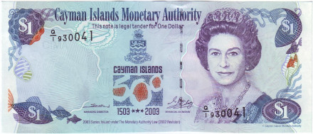 Банкнота 1 доллар. 2003 год, Каймановы острова.