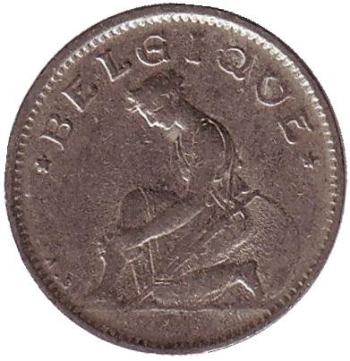 Монета 50 сантимов. 1923 год, Бельгия. (Belgique) 