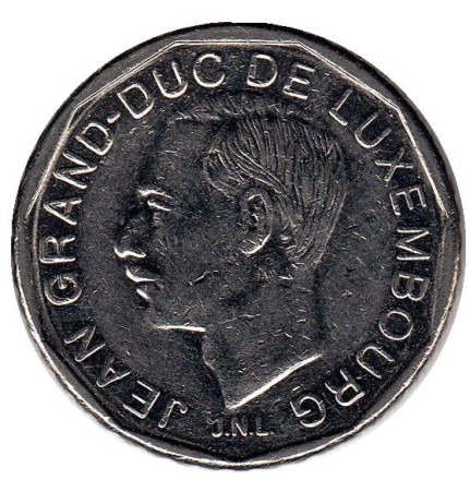 Монета 50 франков. 1989 год, Люксембург. (Новый тип)