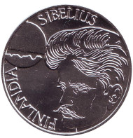 Монета 100 марок. 1999 год, Финляндия. Ян Сибелиус. Монета 100 марок. 1999 год, Финляндия. Ян Сибелиус.