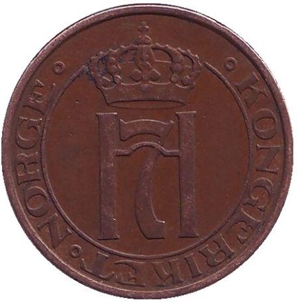 Монета 2 эре. 1939 год, Норвегия. Монета 2 эре. 1939 год, Норвегия.