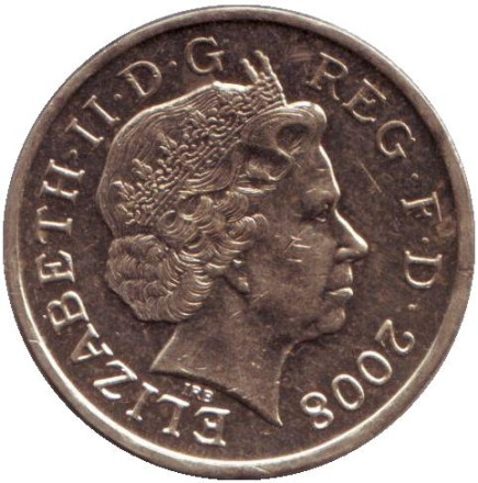 Монета 1 фунт. 2008 год, Великобритания. Королевский Щит. Монета 1 фунт. 2008 год, Великобритания. Королевский Щит.