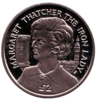 Монета 2 фунта. 2013 год, Остров Вознесения. Маргарет Тетчер - Железная Леди. Монета 2 фунта. 2013 год, Остров Вознесения. Маргарет Тетчер - Железная Леди.