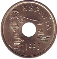 Монета 25 песет. 1998 год, Испания. Сеута. Монета 25 песет. 1998 год, Испания. Сеута.