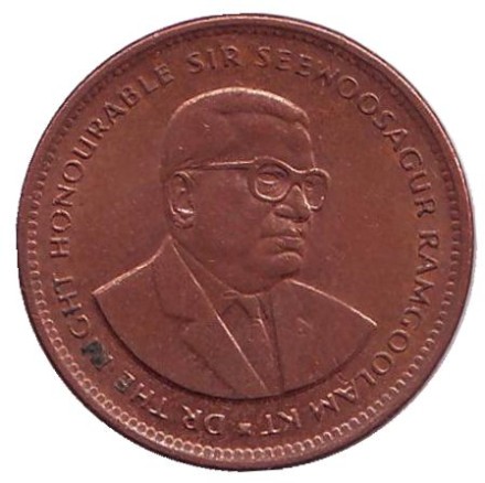 Монета 5 центов. 1993 год, Маврикий. Монета 5 центов. 1993 год, Маврикий.