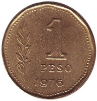 Монета 1 песо. 1976 год, Аргентина. Монета 1 песо. 1976 год, Аргентина.