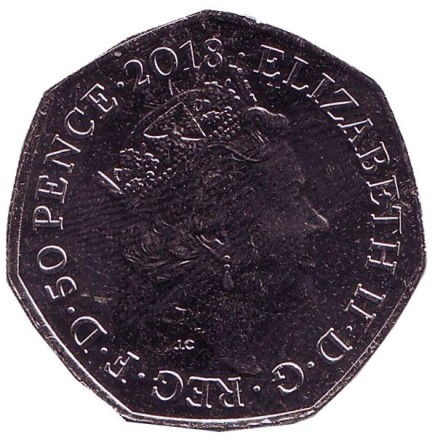 Монета 50 пенсов. 2018 год, Великобритания. 150 лет со дня рождения Беатрис Поттер. Кролик Питер. Монета 50 пенсов. 2018 год, Великобритания. 150 лет со дня рождения Беатрис Поттер. Кролик Питер.