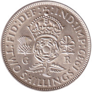 Монета 2 шиллинга. 1939 год, Великобритания.