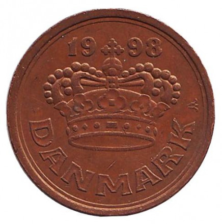 Монета 50 эре. 1998 год, Дания. Монета 50 эре. 1998 год, Дания.