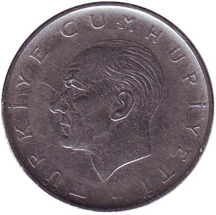 Монета 1 лира. 1968 год, Турция. Монета 1 лира. 1968 год, Турция.