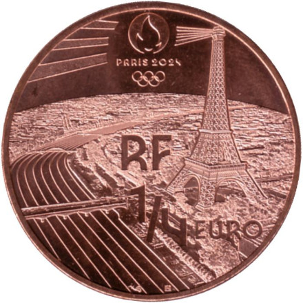 Монета 1/4 евро. 2023 год, Франция. XXXIII летние Олимпийские игры, Париж 2024. Талисман Фриж.