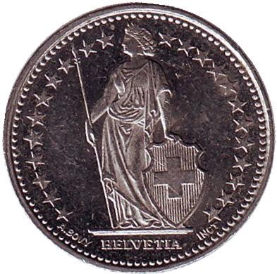 Монета 1/2 франка. 2007 год, Швейцария. Монета 1/2 франка. 2007 год, Швейцария.