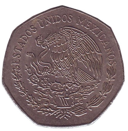 Монета 10 песо. 1977 год, Мексика. Мигель Идальго. Монета 10 песо. 1977 год, Мексика. Мигель Идальго.