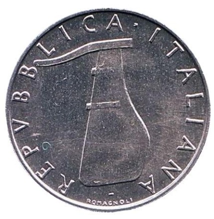Монета 5 лир. 1998 год, Италия. Дельфин. Судовой руль. Монета 5 лир. 1998 год, Италия. Дельфин. Судовой руль.