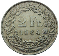 Монета 2 франка. 1964 год, Швейцария. Монета 2 франка. 1964 год, Швейцария.