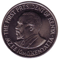 Монета 1 шиллинг, 2009 год, Кения. Джомо Кениата - первый президент Кении. Монета 1 шиллинг, 2009 год, Кения. Джомо Кениата - первый президент Кении.