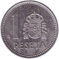 Монета 1 песета. 1985 год, Испания. Монета 1 песета. 1985 год, Испания.