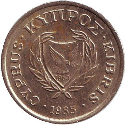 Монета 2 цента. 1985 год, Кипр. Козлы.