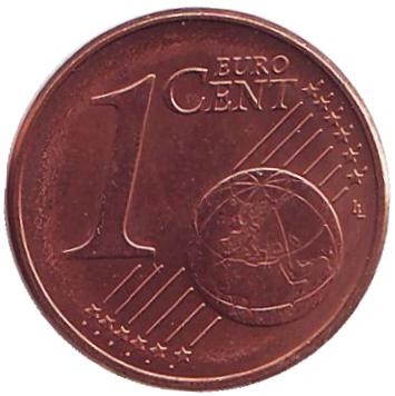 Монета 1 цент. 2004 год (F), Германия.