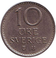 Монета 10 эре. 1965 год, Швеция. Монета 10 эре. 1965 год, Швеция.