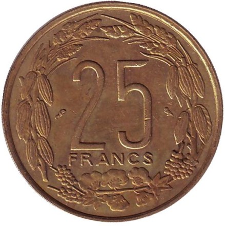 Монета 25 франков. 1962 год, Камерун. Африканские антилопы. (Западные канны).
