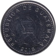 Монета 5 сентаво. 2018 год, Гватемала. Хлопковое дерево.