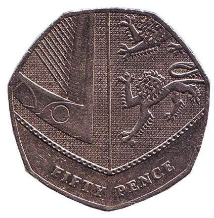 Монета 50 пенсов. 2012 год, Великобритания.