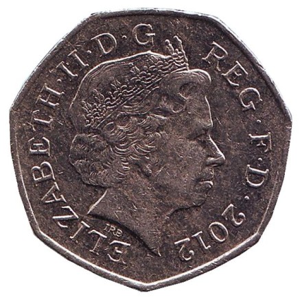 Монета 50 пенсов. 2012 год, Великобритания. Монета 50 пенсов. 2012 год, Великобритания.