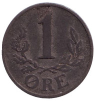 Монета 1 эре. 1943 год, Дания. Монета 1 эре. 1943 год, Дания.