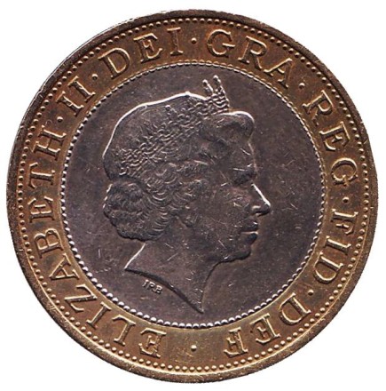 Монета 2 фунта. 2008 год, Великобритания. 100 лет со дня проведения летних Олимпийских игр в Лондоне.