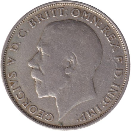 Монета 1 флорин (2 шиллинга). 1922 год, Великобритания. Монета 1 флорин (2 шиллинга). 1922 год, Великобритания.