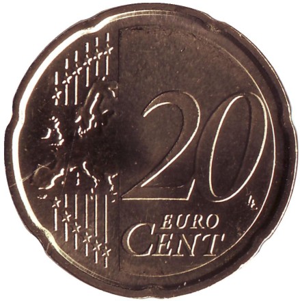 Монета 20 центов. 2019 год (A), Германия. Монета 20 центов. 2019 год (A), Германия.