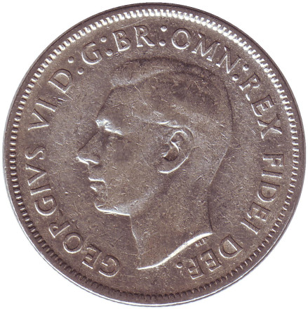 Монета 2 шиллинга (флорин). 1952 год, Австралия.