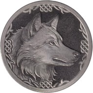 Притаившийся Лют (Волк) - 2026. Славянский календарь (годослов). Сувенирный жетон. 2025 год, СПМД, Россия.