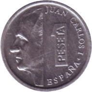 Монета 1 песета. 1993 год, Испания. Монета 1 песета. 1993 год, Испания.