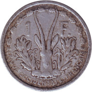 Монета 1 франк. 1948 год, Французская Западная Африка. Из обращения. Монета 1 франк. 1948 год, Французская Западная Африка. Из обращения.