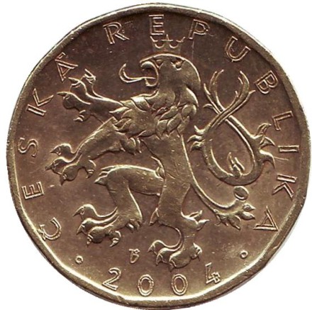 Монета 20 крон. 2004 год, Чехия. Всадник (Святой Вацлав). Монета 20 крон. 2004 год, Чехия. Всадник (Святой Вацлав).