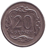 Монета 20 грошей. 2006 год, Польша. Монета 20 грошей. 2006 год, Польша.