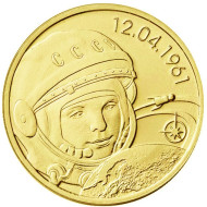 55-летие со дня первого полета человека в космос. Ю.Гагарин. Памятный жетон. Латунь. ММД, 2016 год.