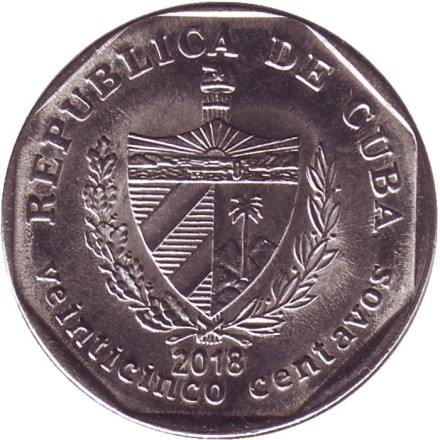 Монета 25 сентаво. 2018 год, Куба. Город-музей Тринидад. Монета 25 сентаво. 2018 год, Куба. Город-музей Тринидад.