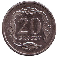 Монета 20 грошей. 1999 год, Польша. Монета 20 грошей. 1999 год, Польша.